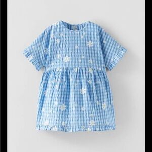 NWT Zara Gingham Floral Dress